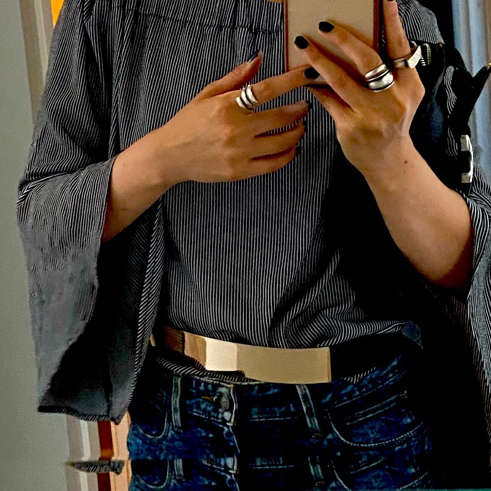 H&M Waist Belt w/ Rectangular Metal Front Plate